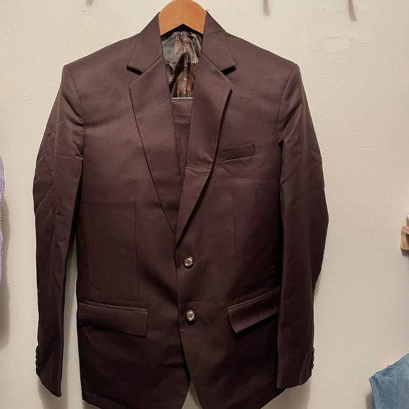 Dark brown slim fit suit 36R